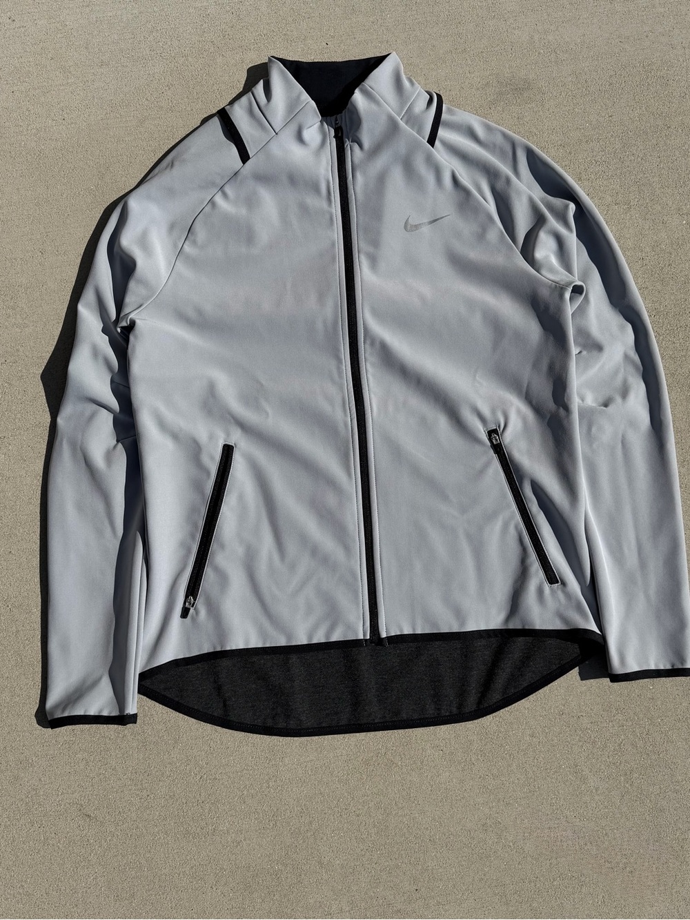 Nike Golf Hyperadapt Full Zip Jacket Mens Medium Gray Black Mesh Swing Stretch